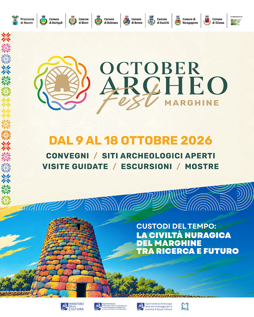 October Archeo Fest Marghine, dal 9 al 18 ottobre 2026. Custodi del tempo: la civiltà nuragica del Marghine tra ricerca e futuro.